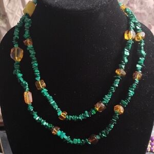 Jay King Malachite And Amber Necklace
